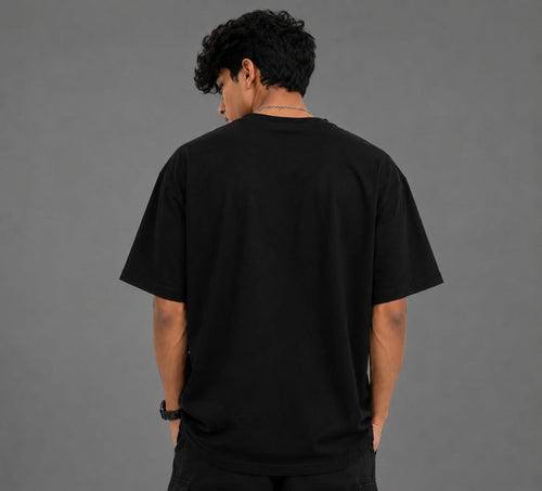 Dripkarma Shadow Samurai Oversized Black T-Shirt | 240 GSM Premium Tee | 100% Cotton Anime Streetwear