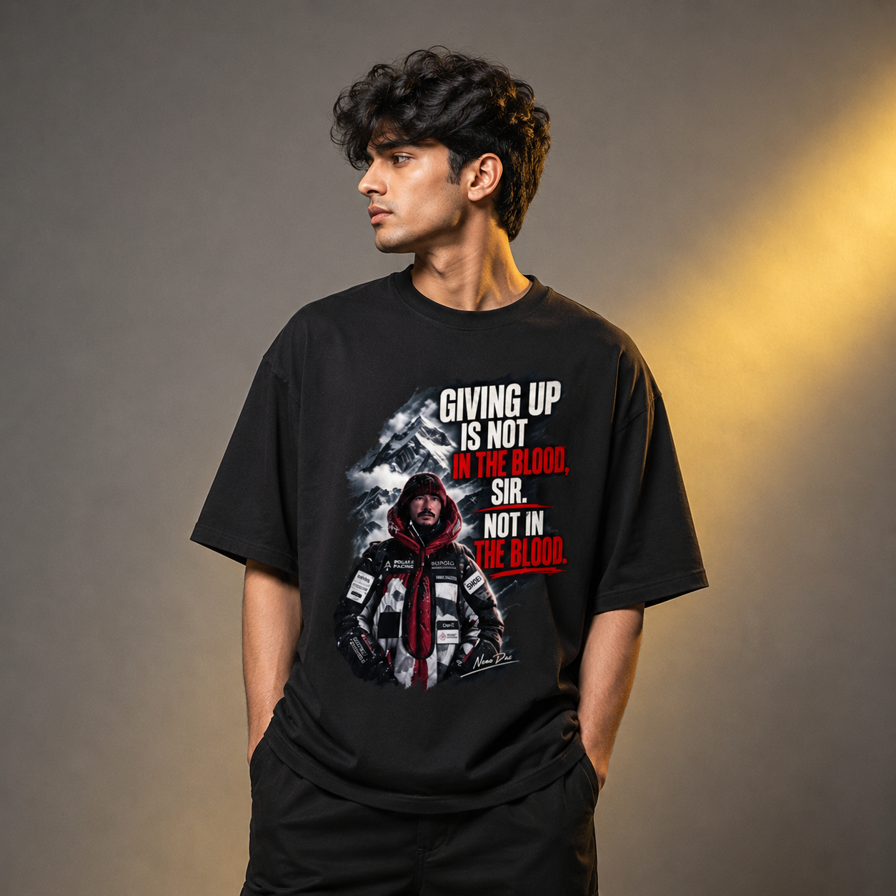 Giving Up Is Not In The Blood Oversized T-Shirt | Dripkarma