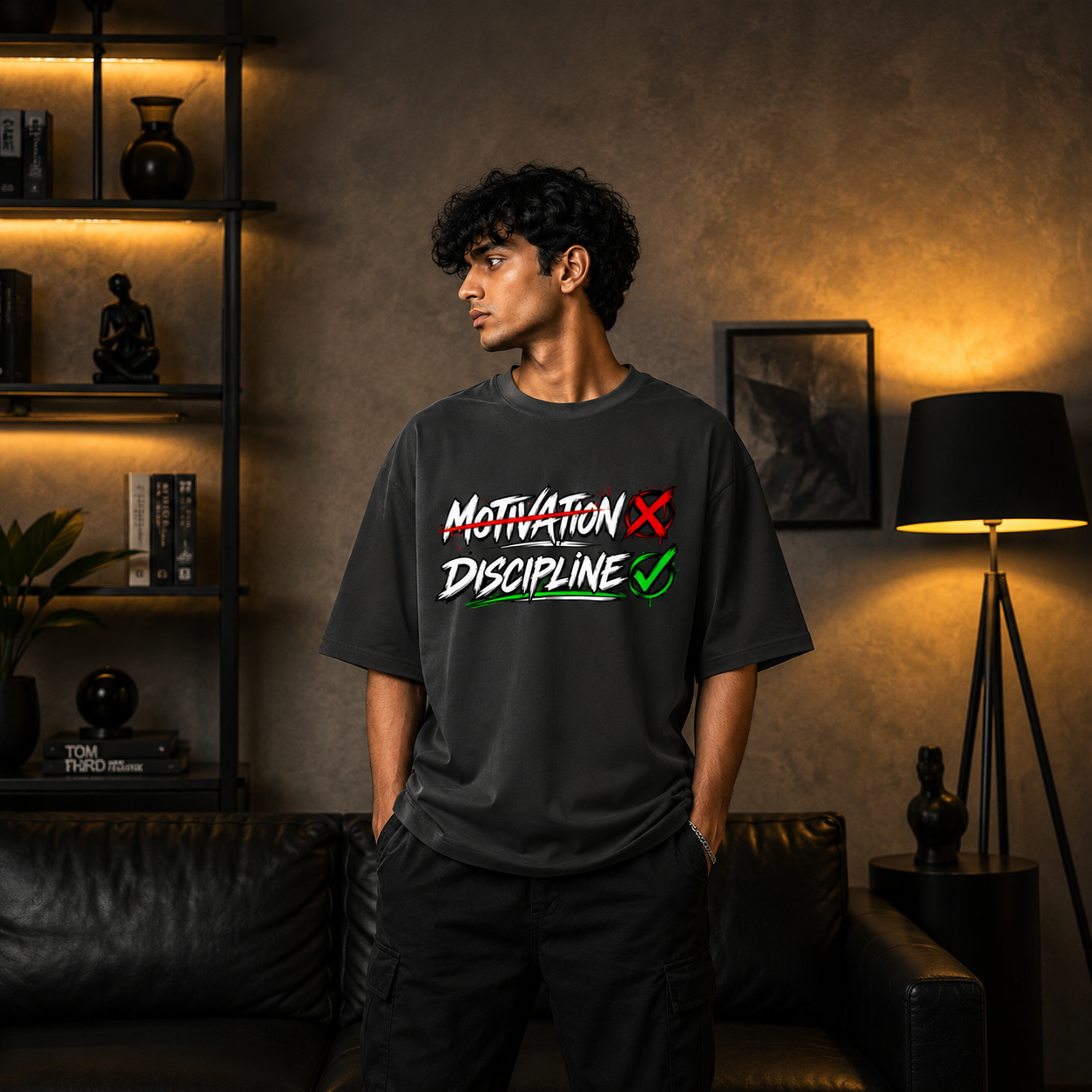 Motivation vs Discipline Oversized T-Shirt | Dripkarma
