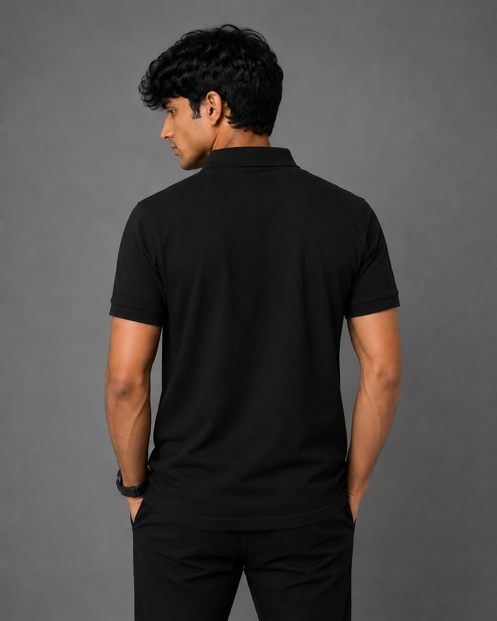 DRIPKARMA Premium Cotton Polo T-Shirt for Men | Minimal Logo Polo Tee