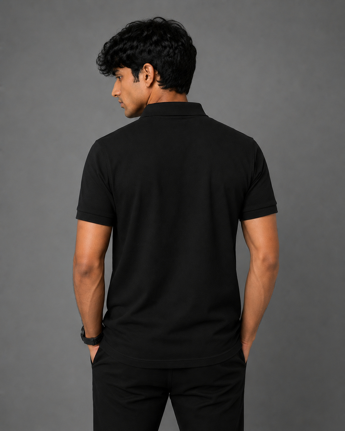 DRIPKARMA Premium Cotton Polo T-Shirt for Men | Minimal Logo Polo Tee