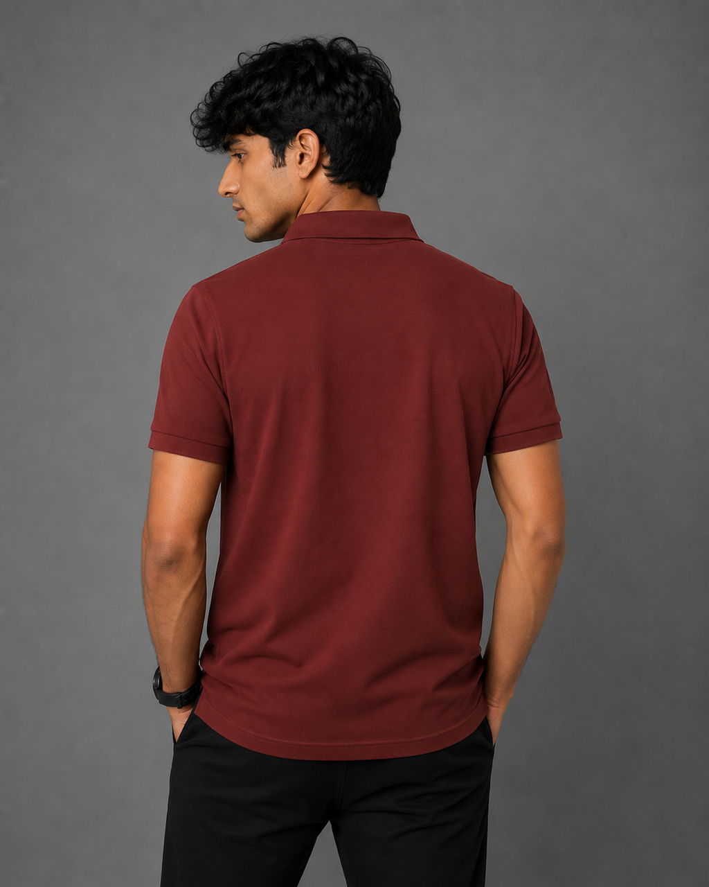 DRIPKARMA Premium Cotton Polo T-Shirt for Men | Minimal Logo Polo Tee