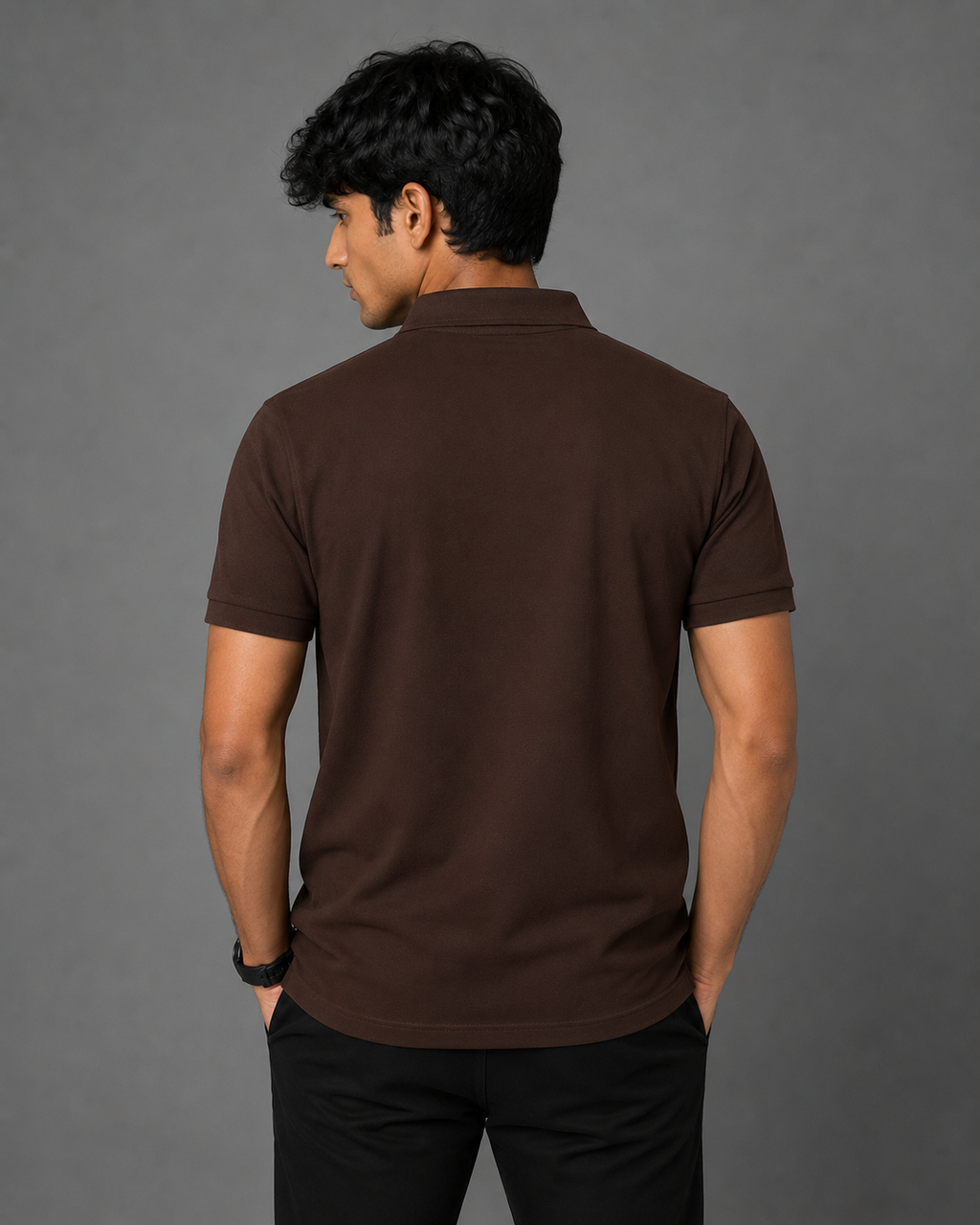 DRIPKARMA Premium Cotton Polo T-Shirt for Men | Minimal Logo Polo Tee