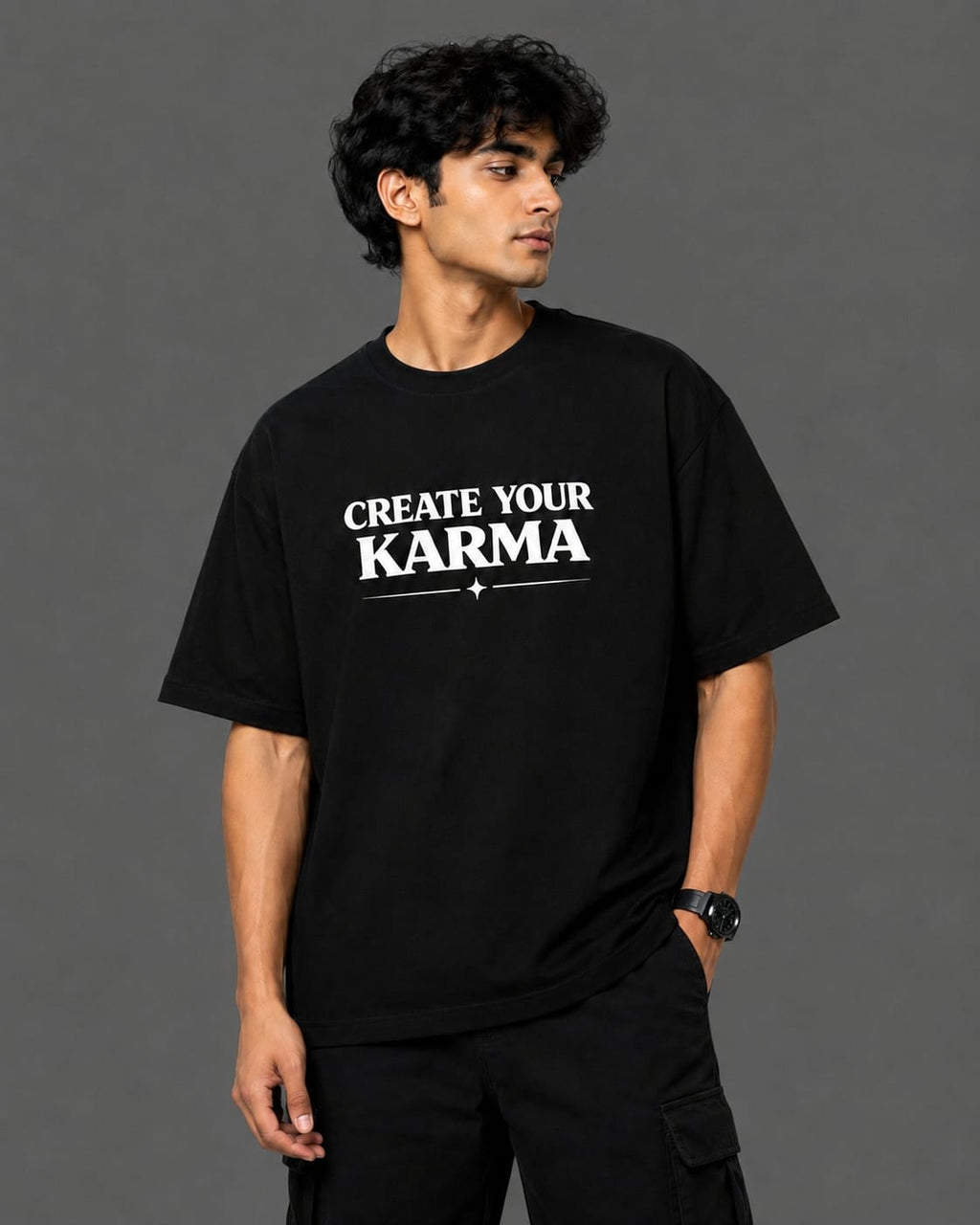 Create Your Karma Oversized T-Shirt | 240 GSM Premium Tee | 100% Cotton | Unisex
