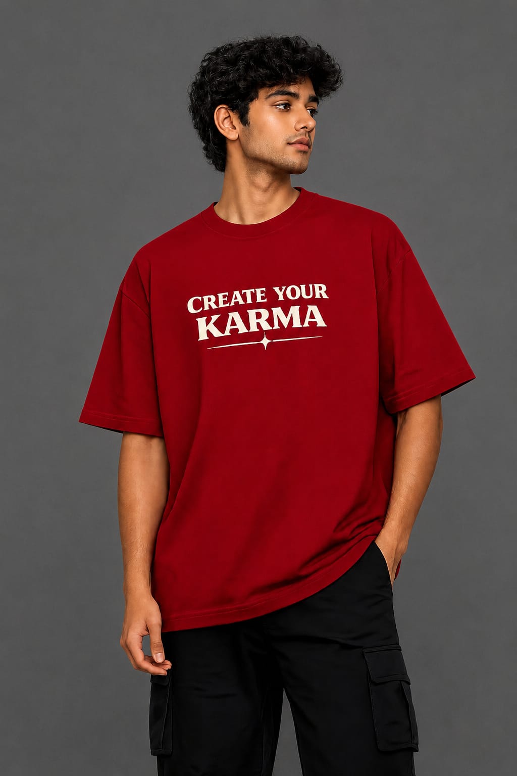 Create Your Karma Oversized T-Shirt | 240 GSM Premium Tee | 100% Cotton | Unisex