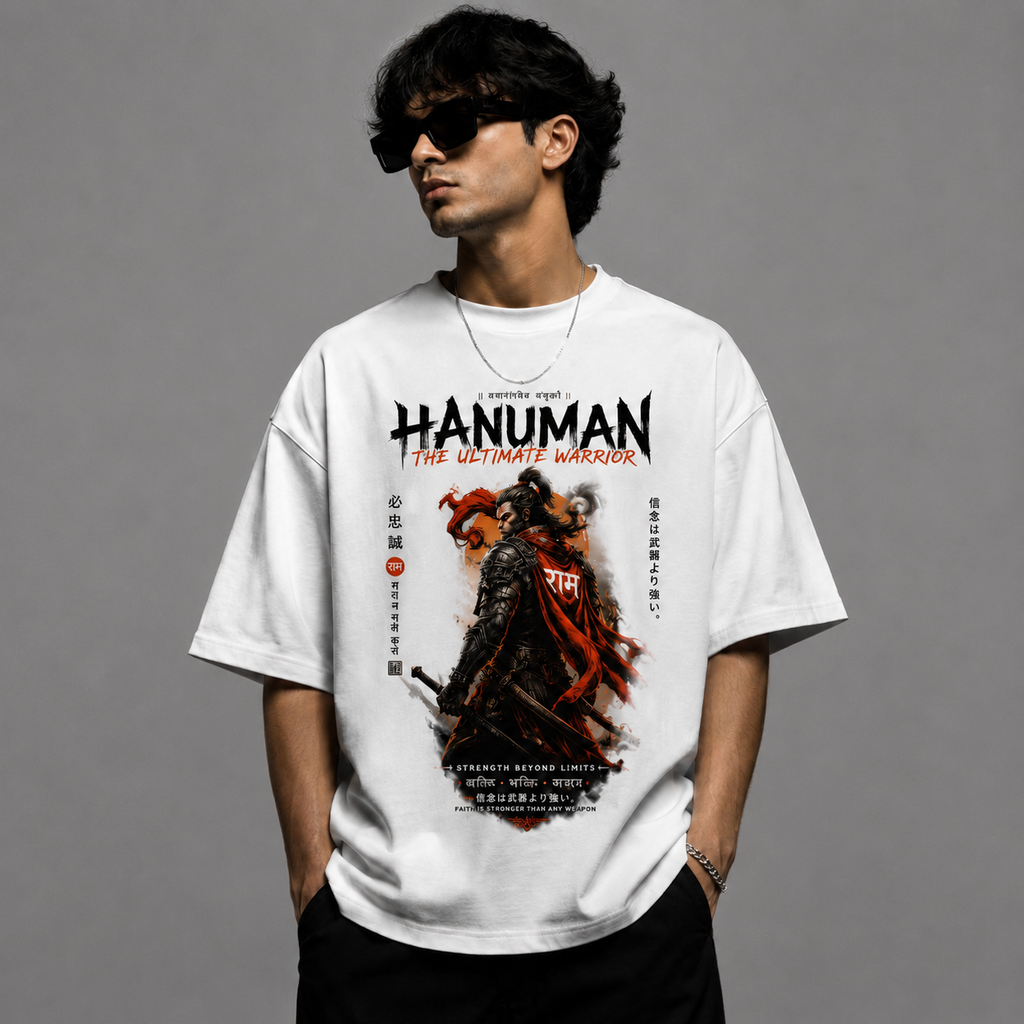 The Divine Strength Oversized Tee – Hanuman Edition
