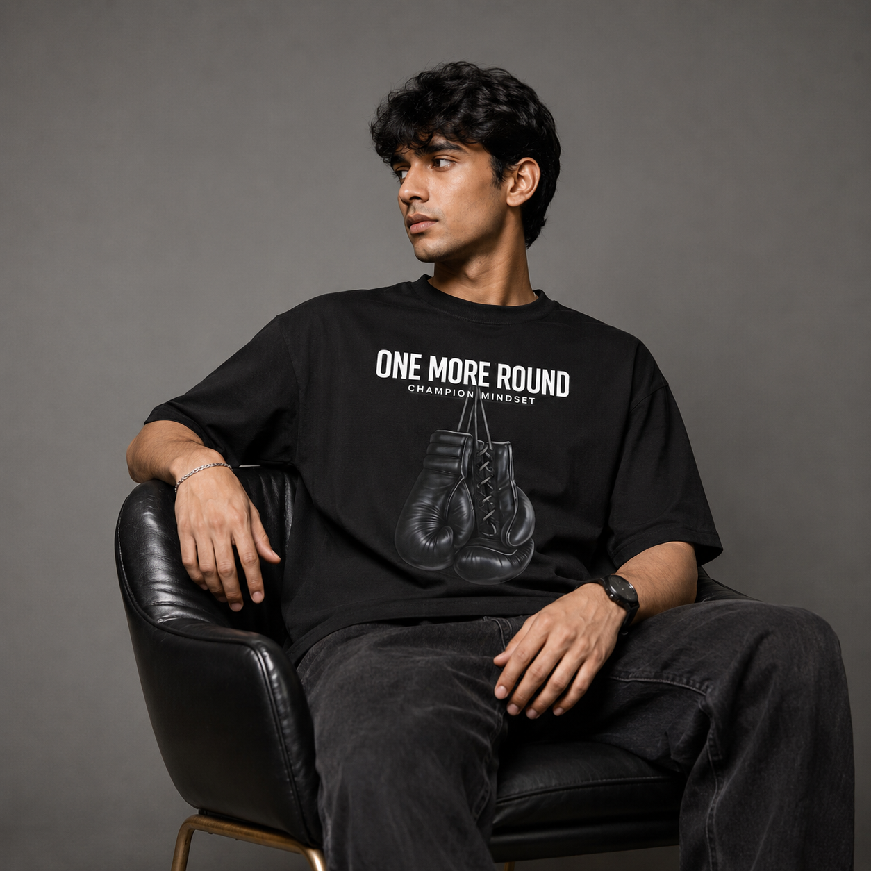 One More Round Oversized T-Shirt | 240 GSM Heavyweight Cotton