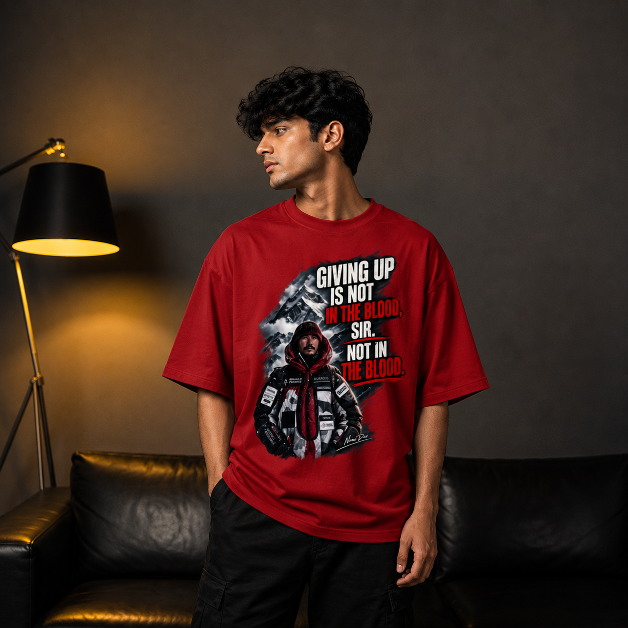 Giving Up Is Not In The Blood Oversized T-Shirt | Dripkarma