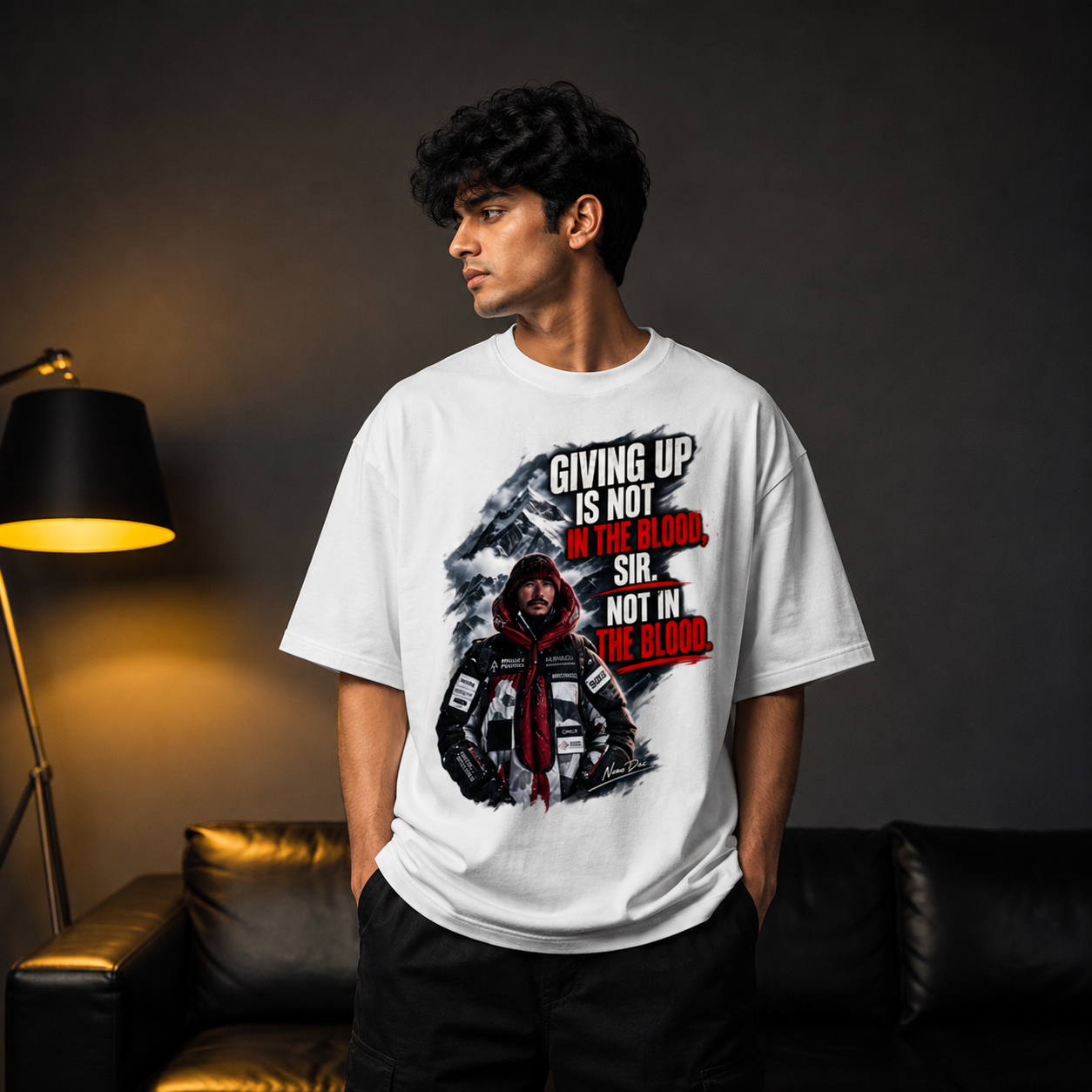 Giving Up Is Not In The Blood Oversized T-Shirt | Dripkarma
